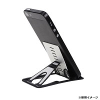 超薄型 カード型 折りたたみ スマホスタンド 《ブラック》 タブレットスタンド カードケース スマホホルダー スリム[定形外郵便、送料無料、代引不可]|受発注商品