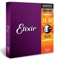 Elixir エリクサー アコースティックギター弦 NANOWEB フォスファーブロンズ Custom Light .011-.052 #16027[ゆうパケット発送、送料無料、代引不可]|受発注商品