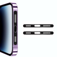 iPhone12/13/14/15 用 スマホスピーカー ダストガード 2個セット 《ブラック》 防塵 カバー ホコリ防止 シール[定形外郵便、送料無料、代引不可]|受発注商品