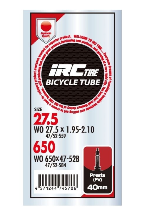 IRC ���������륷�� ��奴�� BicycleTUBE �Х���������塼�� WO 650��47B-52B(27.5 x 1.95-2.10)ʩ��40���� �Х�֥�����곰����ǽ 28810J (4571244745706)