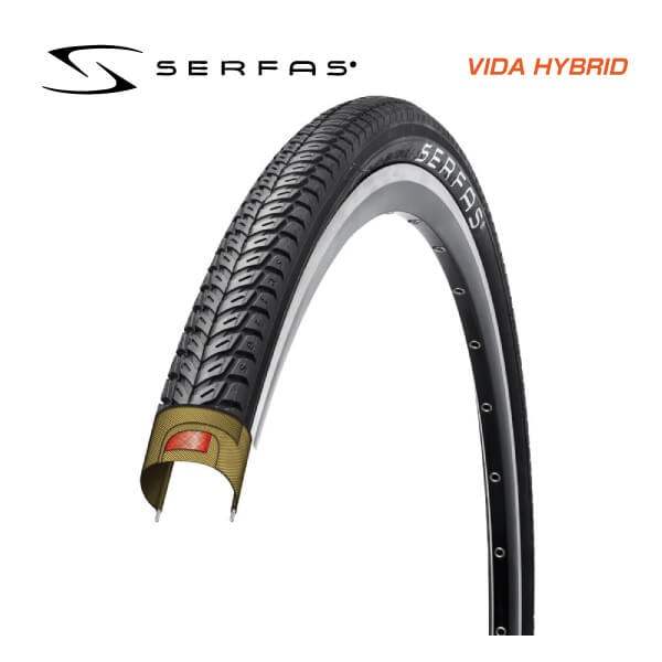 SERFAS �����ե��� TIRE ������ VIDA HYBRID �������ϥ��֥�å� 700��38C(1��) �֥�å�(14727031)