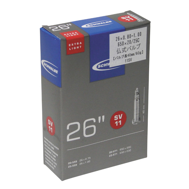 (¨Ǽ)(�᡼�����б�����)SCHWALBE ������� TUBE ���塼�֡�����11 SV��ʩ���Х��(40mm)(4026495099004)