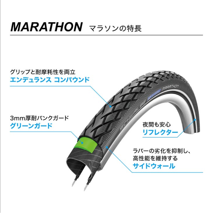 即納あり)SCHWALBE シュワルベ MARATHON マラソン 16