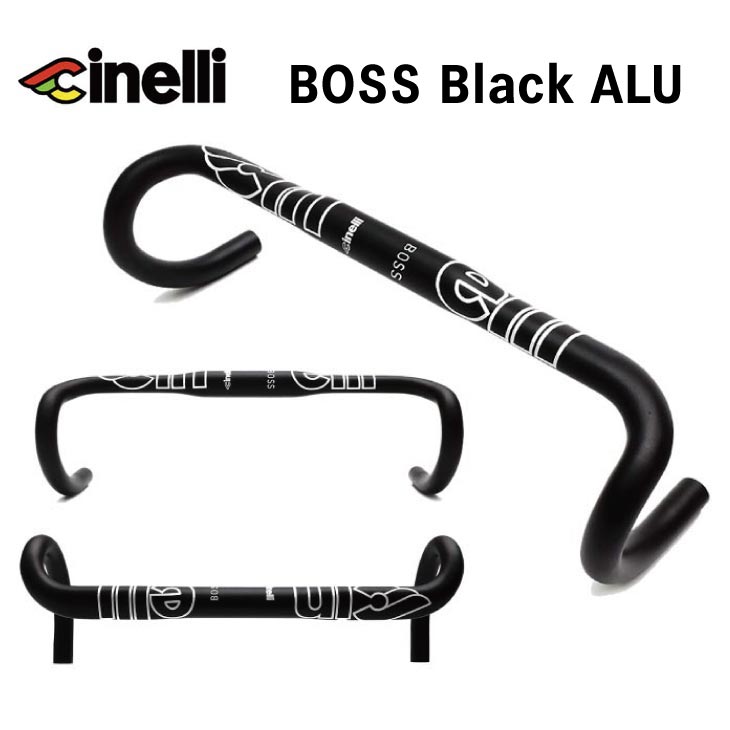 cinelli ���ͥ� BOSS �ܥ� Black �֥�å�  Alu Handlebar ����ߥϥ�ɥ�С� OD ��31.8 �ϥ�ɥ�С�