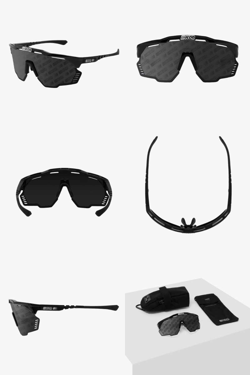 SCICON ブラックサングラス エアロシェード　ブラック　ケース付き 即納)SCICON シーコン AEROSHADE KUNKEN エアロシェードクンケン