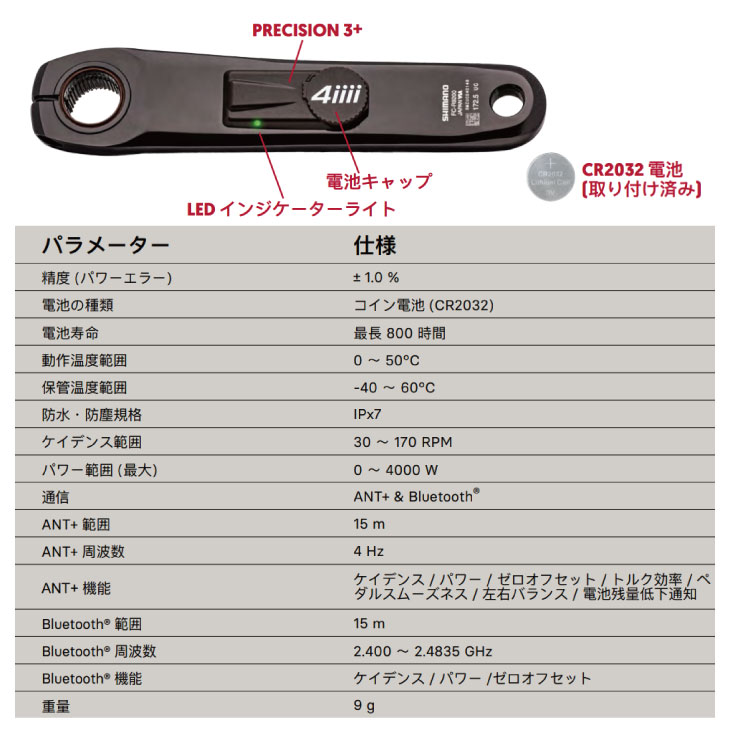 4iiii フォーアイ PRECISION3＋ R8100 165mm 4iiii(フォーアイ) PRECISION3+(プラス) パワーメーター シマノ
