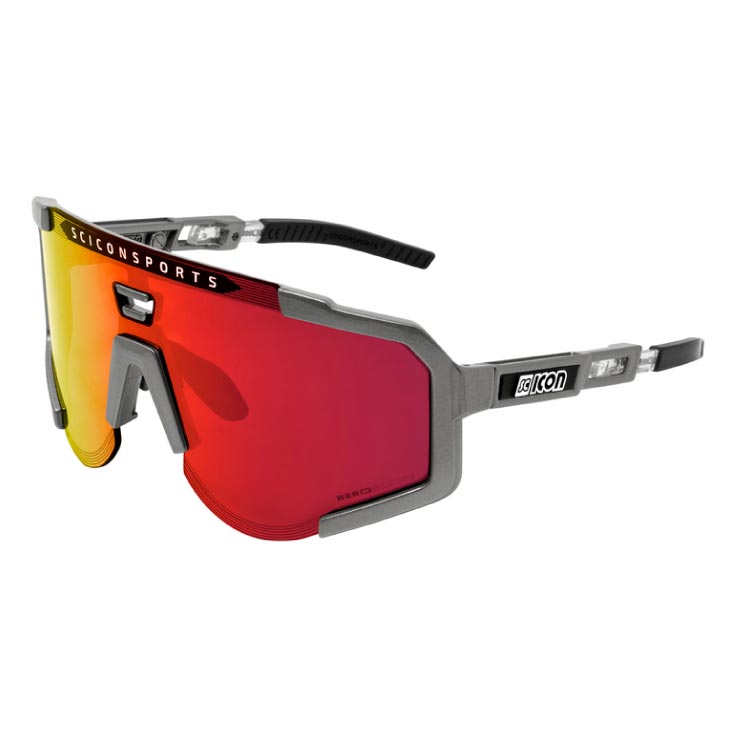 SCICON AEROWING サングラス レッド&クリア レンズ White Gloss/Multimirror Red Aerowing Cycling Sunglasses