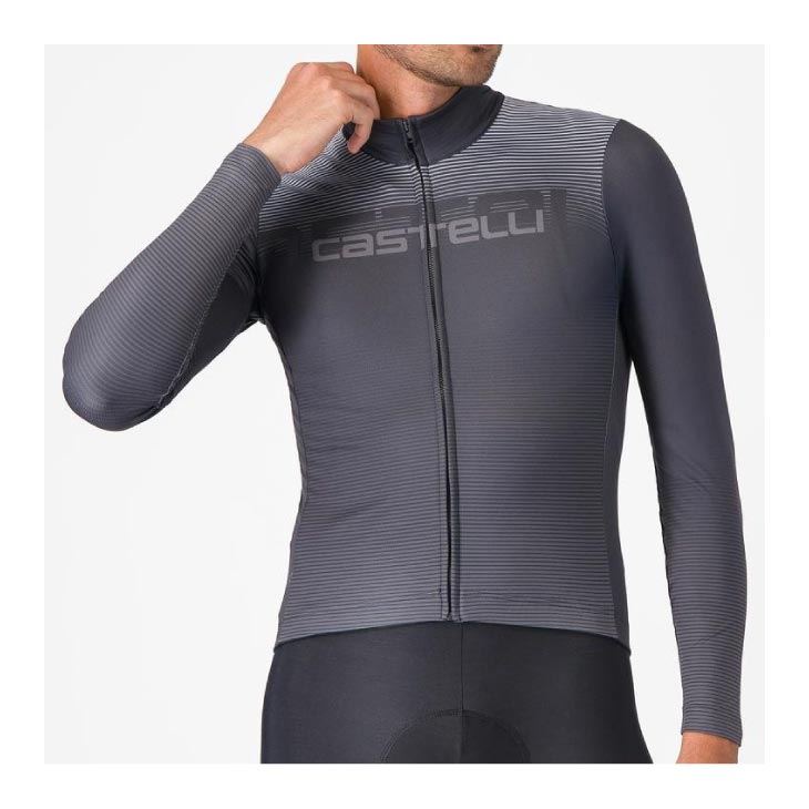 (¨Ǽ)CASTELLI �����ƥ� APICE THERMAL JERSEY �����ޥ� ���㡼�� DARK GRAY/SMOKY GRAY SILVER GR(���֡�4525511)Ĺµ���㡼�� ��� ������