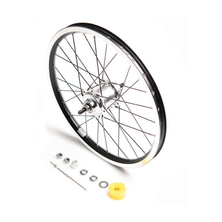 BROMPTON �֥���ץȥ� RR WHL +FIT BWR 6Spd BLK w/SLV HUB 6®�ꥢ�ۥ����� �֥�å�/����С��ϥ����� �ե��åƥ��� �ۥ�����1��(Q103177)