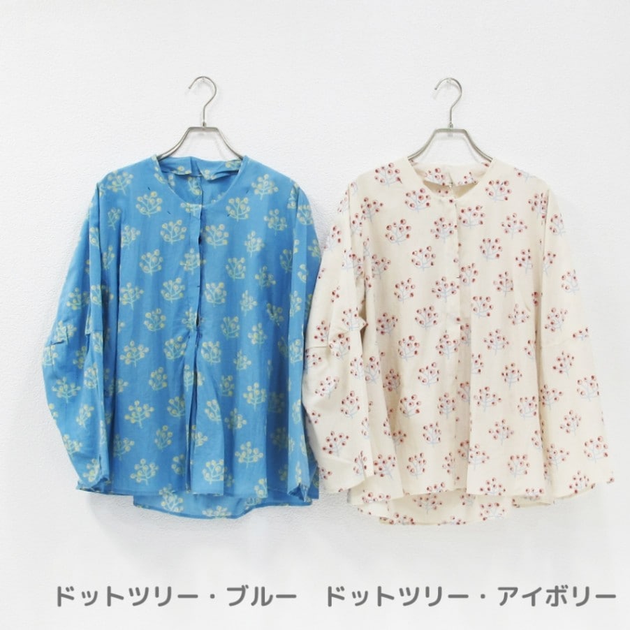 ＯＨＫブラウス　ドットツリー柄