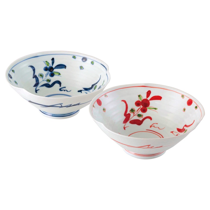 有田焼 万歴 手描き６寸多用鉢ペア