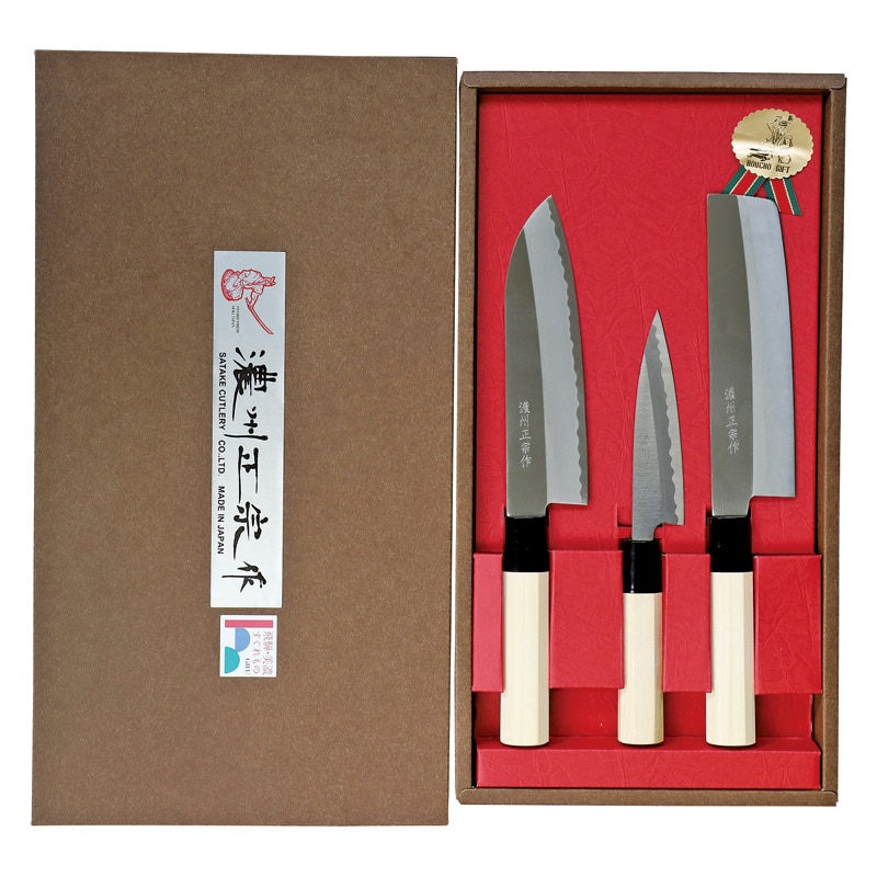 和包丁セット 3本 鋼 木製ケース付き 鉄人中村孝明 和包丁 5本セット（木箱入） NKL-01 ステンレス刃物鋼