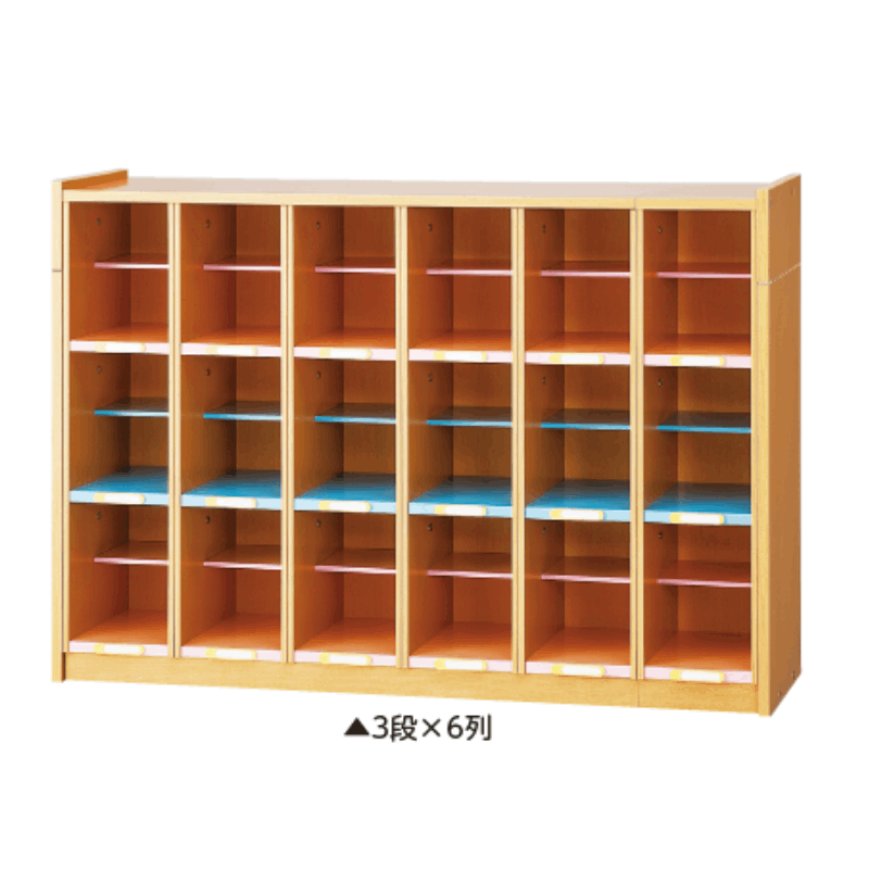 まめ子★送料込み★木製3段シューズボックス 連結式木製シューズボックス 3段×4列 | 保育,整理用品・設備備品