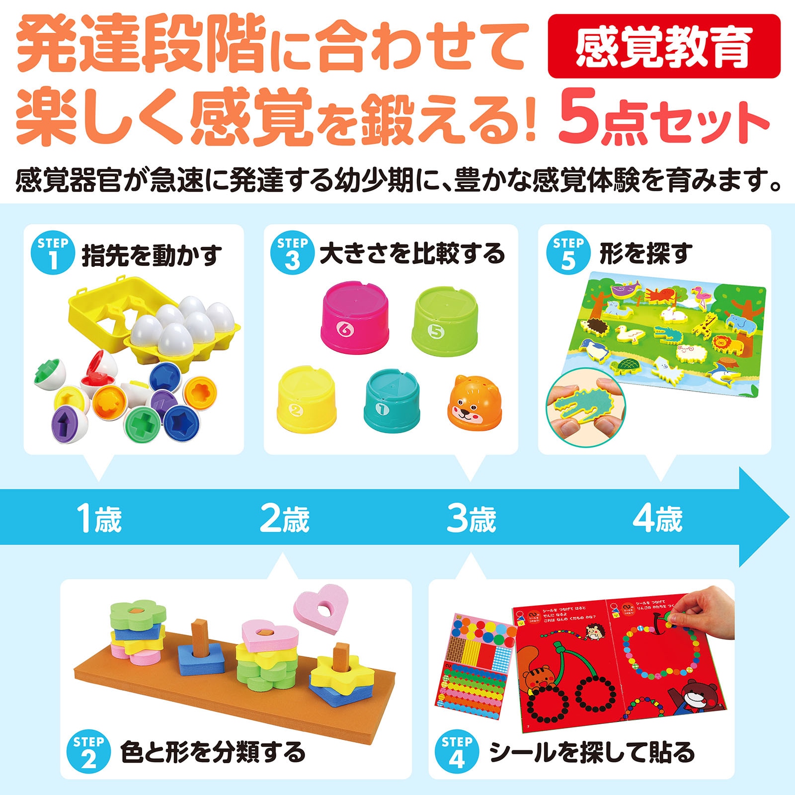 ｱｰﾃｯｸ 感覚教育5点ｾｯﾄ【21660】 | 保育,言語教材・知育教材 | tool Pad