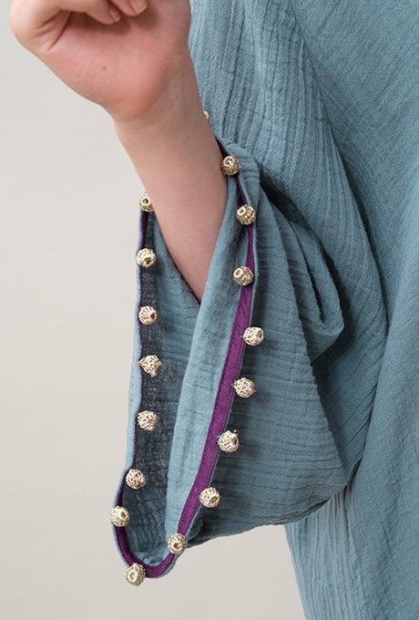 Foodie Cotton Double Gauze Tassel Antique Blue