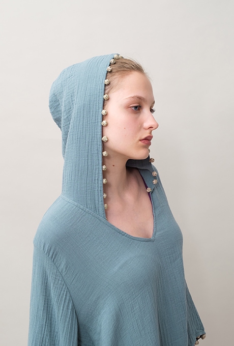 Foodie Cotton Double Gauze Tassel Antique Blue