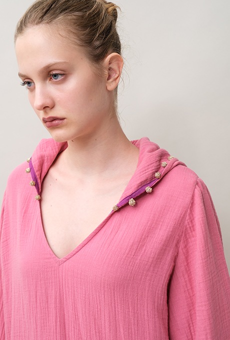 Foodie Cotton Double Gauze Tassel Rose Pink