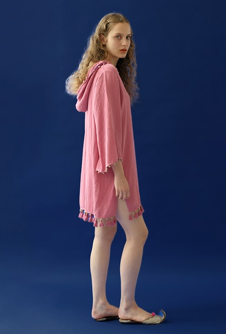 Foodie Cotton Double Gauze Tassel Rose Pink