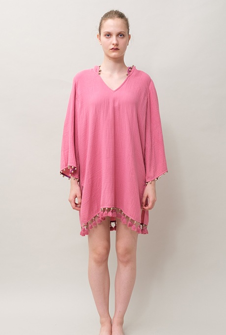 Foodie Cotton Double Gauze Tassel Rose Pink