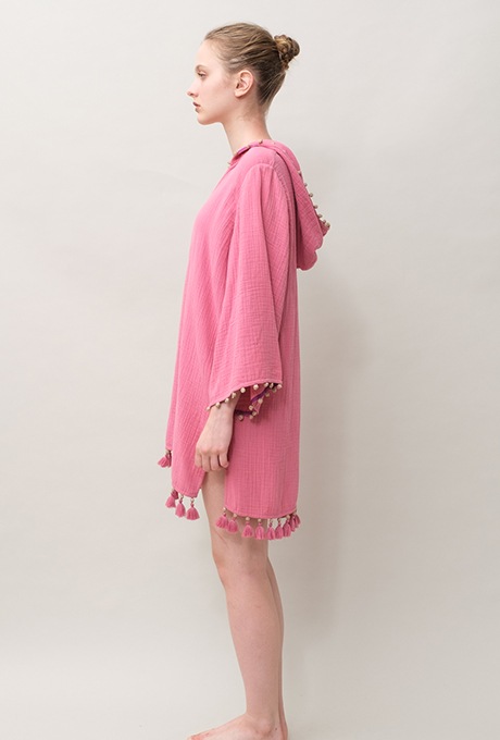 Foodie Cotton Double Gauze Tassel Rose Pink