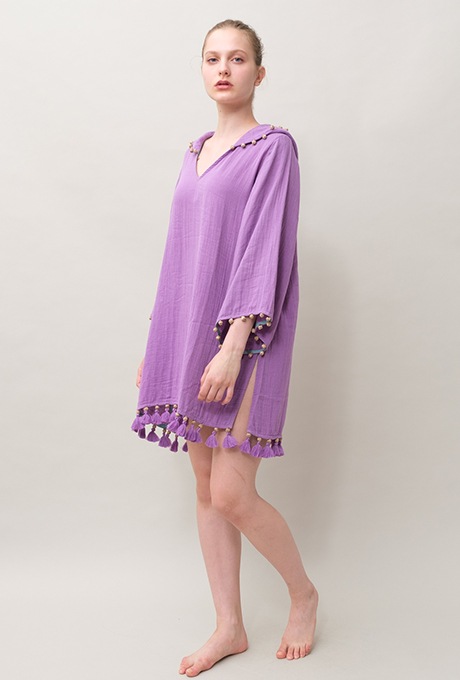 Foodie Cotton Double Gauze Tassel Purple