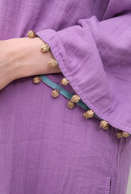Foodie Cotton Double Gauze Tassel Purple