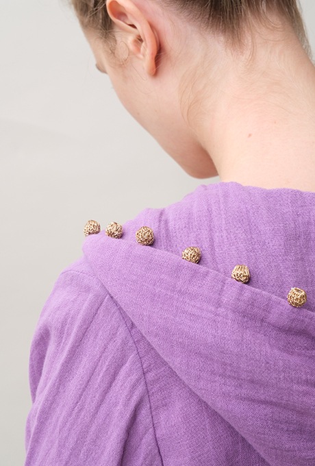 Foodie Cotton Double Gauze Tassel Purple