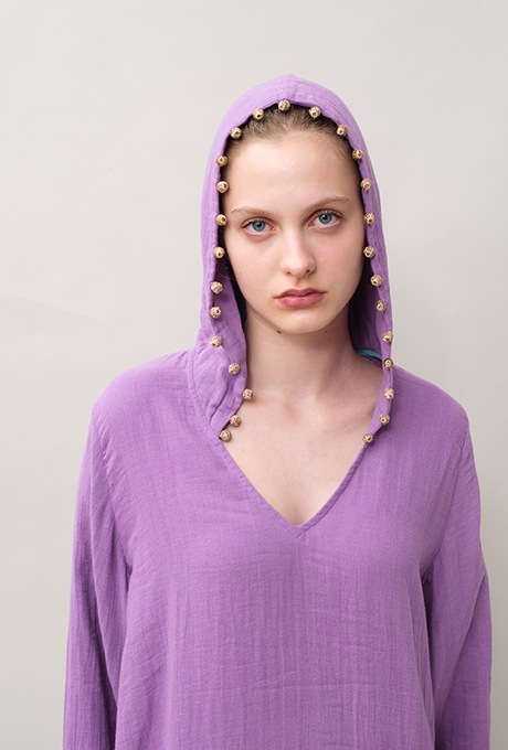 Foodie Cotton Double Gauze Tassel Purple