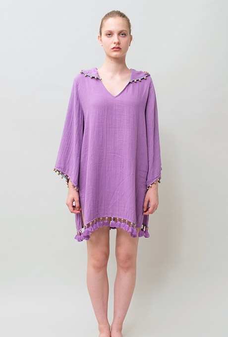 Foodie Cotton Double Gauze Tassel Purple