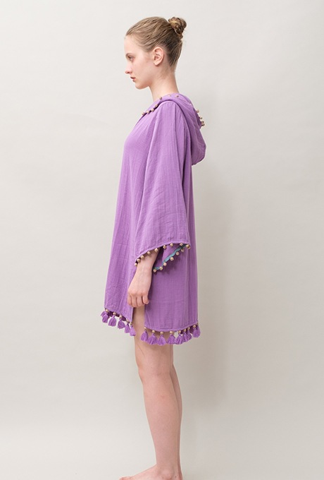 Foodie Cotton Double Gauze Tassel Purple