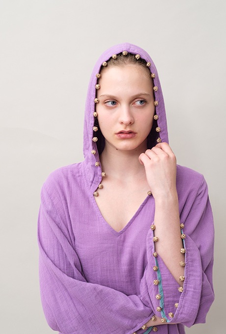 Foodie Cotton Double Gauze Tassel Purple