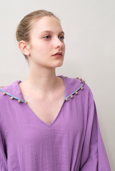 Foodie Cotton Double Gauze Tassel Purple