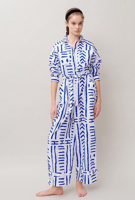 Tribal Pattern Bicolor Salopette Jumpsuit