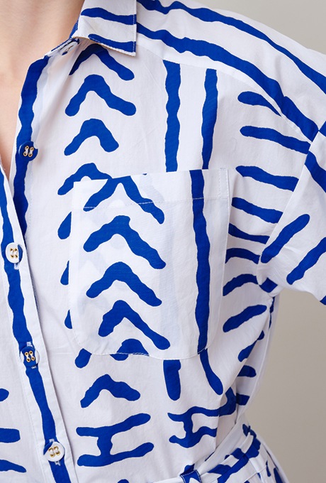 Tribal Pattern Bicolor Salopette Jumpsuit