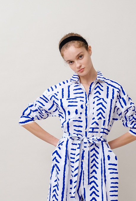 Tribal Pattern Bicolor Salopette Jumpsuit
