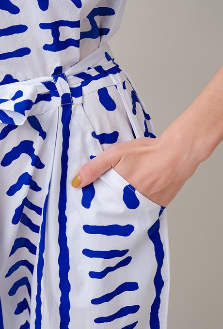 Tribal Pattern Bicolor Salopette Jumpsuit