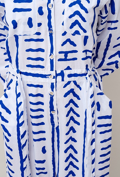 Tribal Pattern Bicolor Salopette Jumpsuit