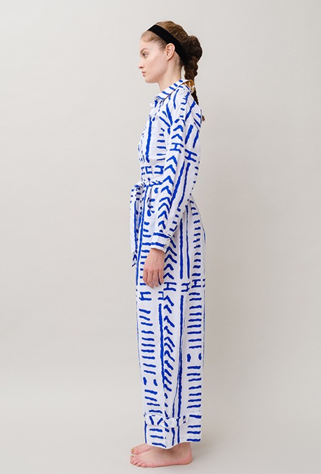 Tribal Pattern Bicolor Salopette Jumpsuit