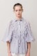 Cotton Gauze Pin-tuck Gather Sleeve Blouse