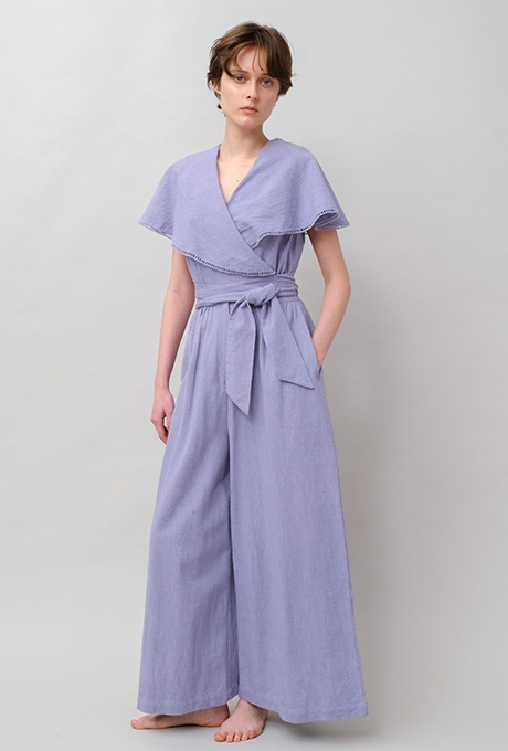 Big Shawl Collar Cotton Kadhi Salopette 