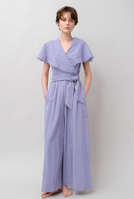Big Shawl Collar Cotton Kadhi Salopette 
