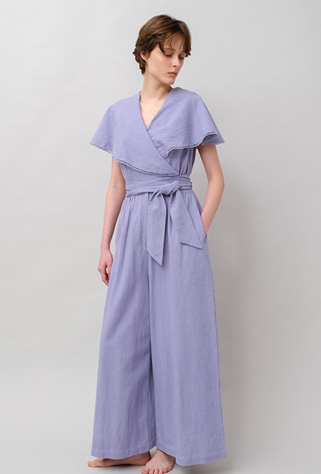 Big Shawl Collar Cotton Kadhi Salopette 