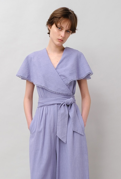 Big Shawl Collar Cotton Kadhi Salopette 