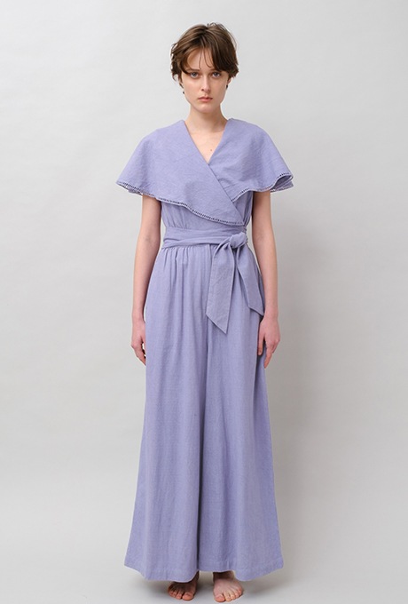 Big Shawl Collar Cotton Kadhi Salopette 
