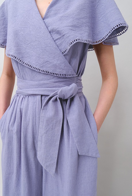 Big Shawl Collar Cotton Kadhi Salopette 