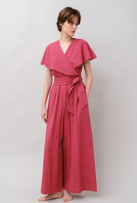 Big Shawl Collar Cotton Kadhi Salopette 