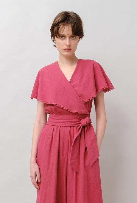 Big Shawl Collar Cotton Kadhi Salopette 