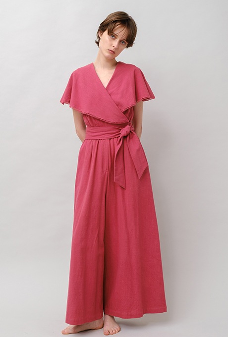 Big Shawl Collar Cotton Kadhi Salopette 