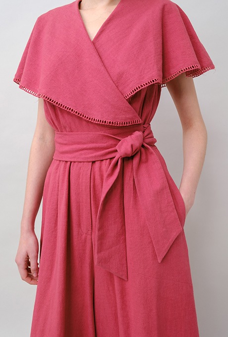Big Shawl Collar Cotton Kadhi Salopette 