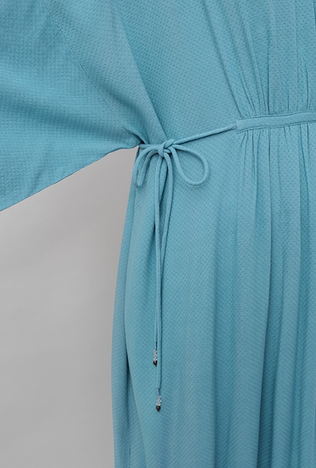 Rayon Dot Dobby Dolman Long Dress 